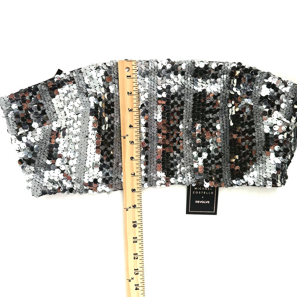 Michael Costello X Revolve Sequin Crop Top XL Strapless Disco Party Clubwear - Picture 6 of 6
